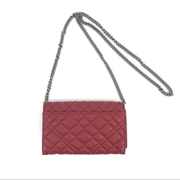 Kurt Geiger Red Leather Crossbody Wallet | Turn Lock Closure - Picture 8 of 9